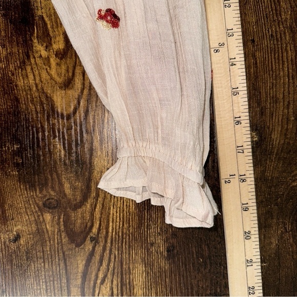 Figueroa & Flower Top Women XL Cream Floral Embroidered Country Boho Feminine - Picture 8 of 10